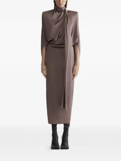 Mugler vestido drapeado con mascada