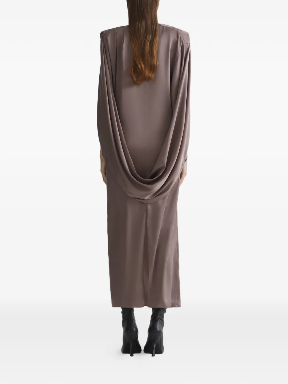 Mugler Gedrapeerde jurk Bruin