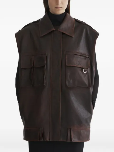 Mugler leather military gilet