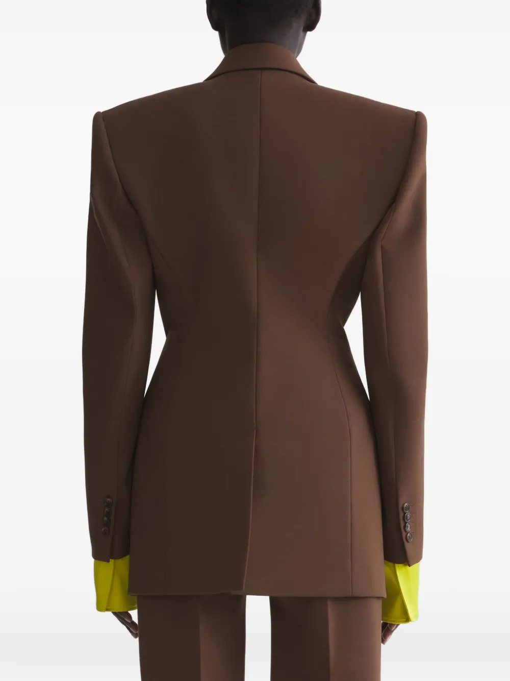Mugler Blazer met schoudervullingen Bruin
