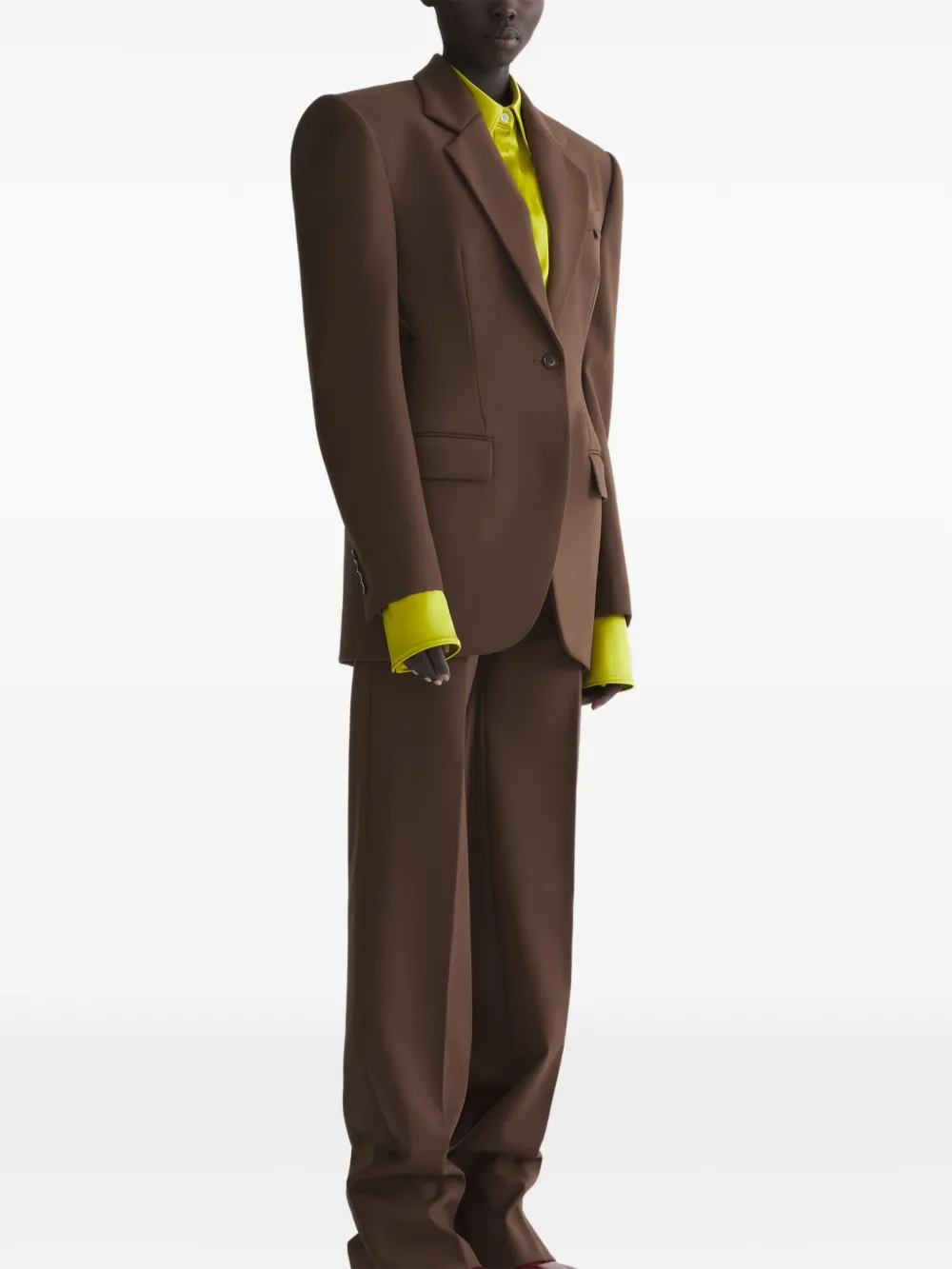 Mugler Blazer met schoudervullingen Bruin