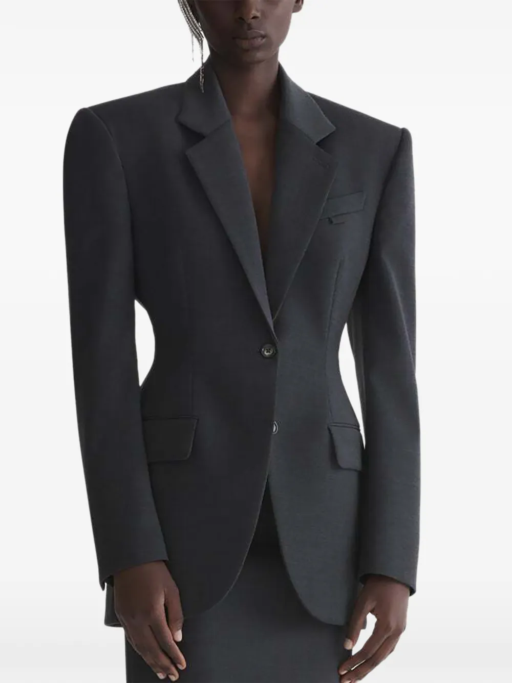 Mugler Jack met schoudervullingen Grijs