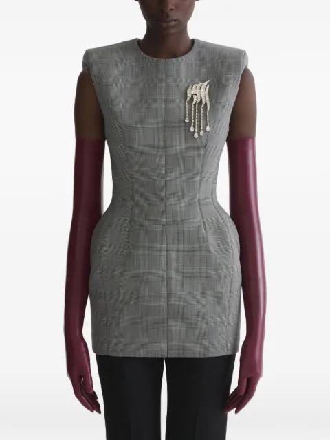 Mugler padded shoulder mini dress