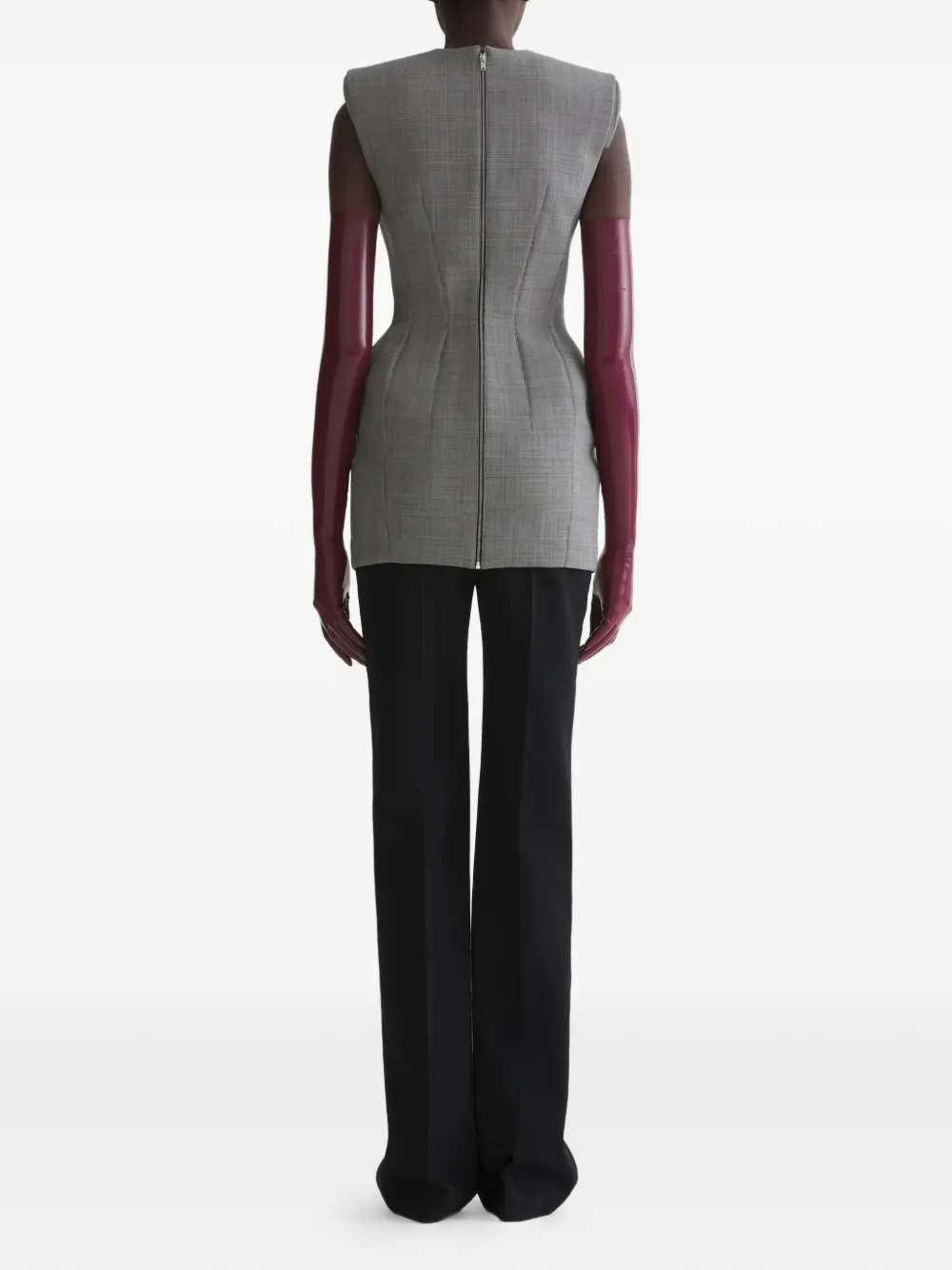 Mugler Mini-jurk met schoudervullingen Grijs