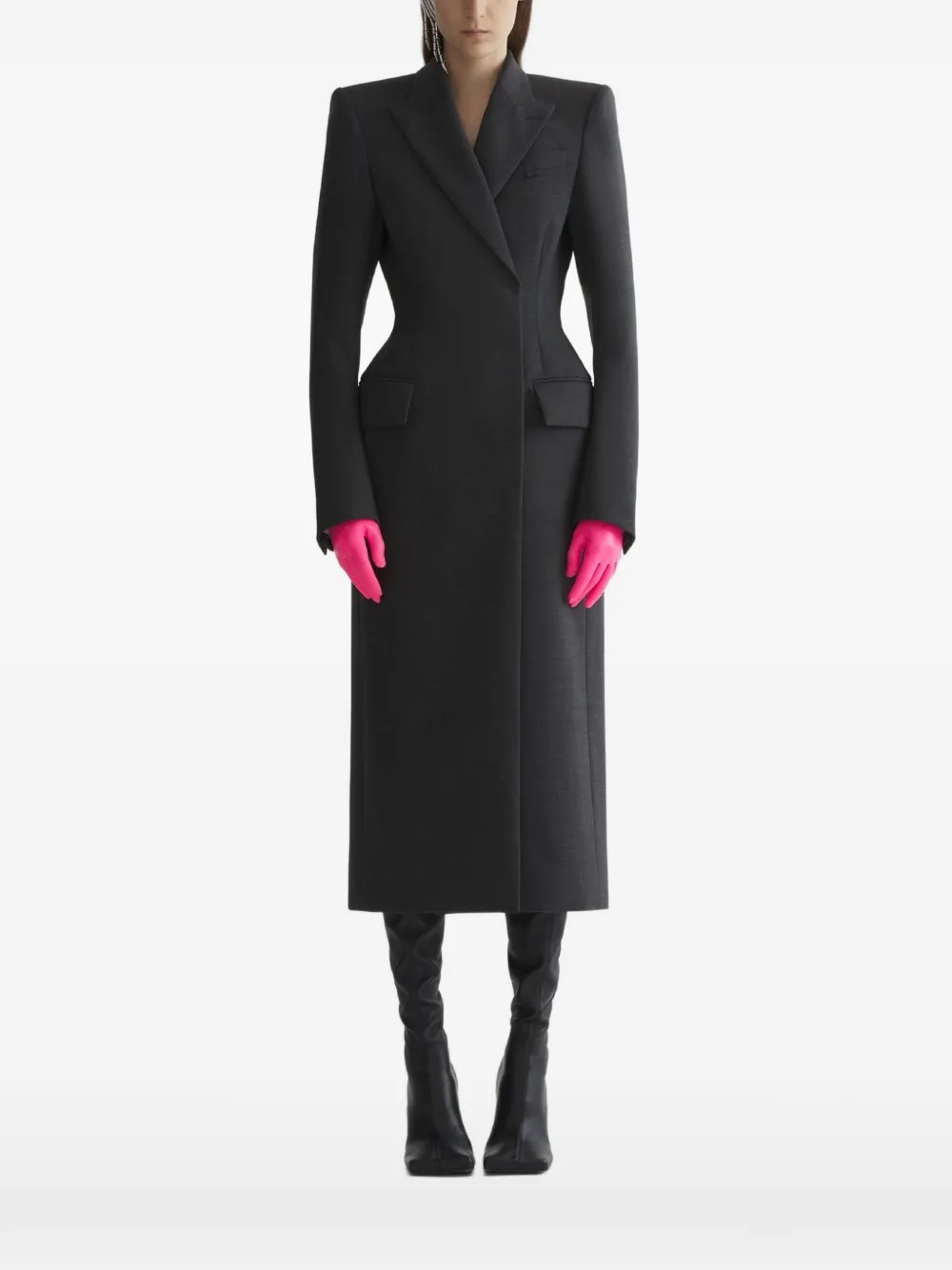 Mugler Mantel mit steigendem Revers - Grau