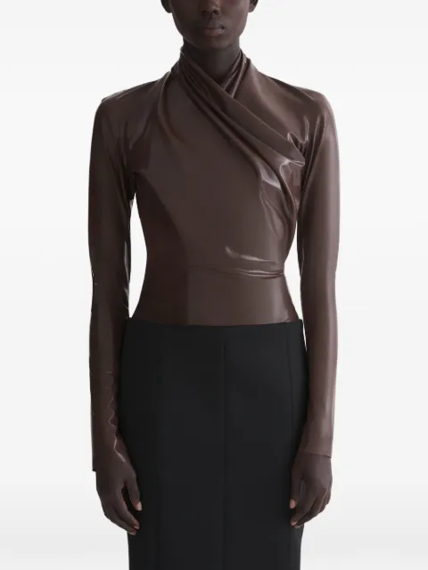 Mugler draped long-sleeved bodysuit