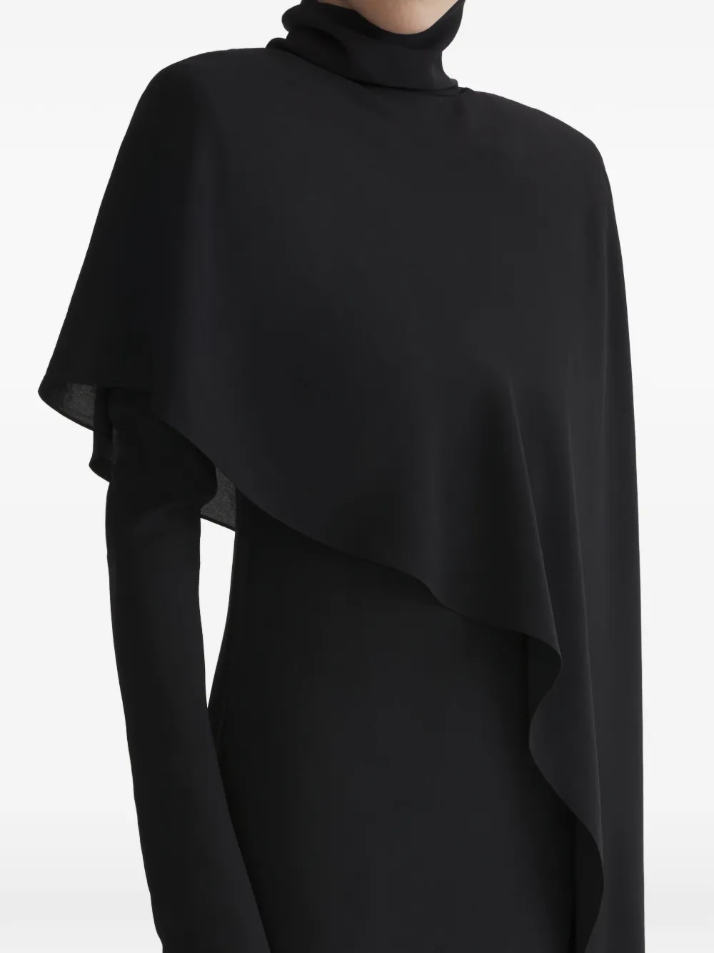 Mugler Asymmetrische jurk met col Zwart