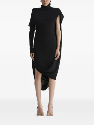 Wynn Hamlyn Ribbed high-neck cut-out Midi Dress | Black | FARFETCH
