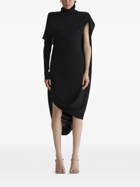 Mugler vestido asimétrico con cuello vuelto