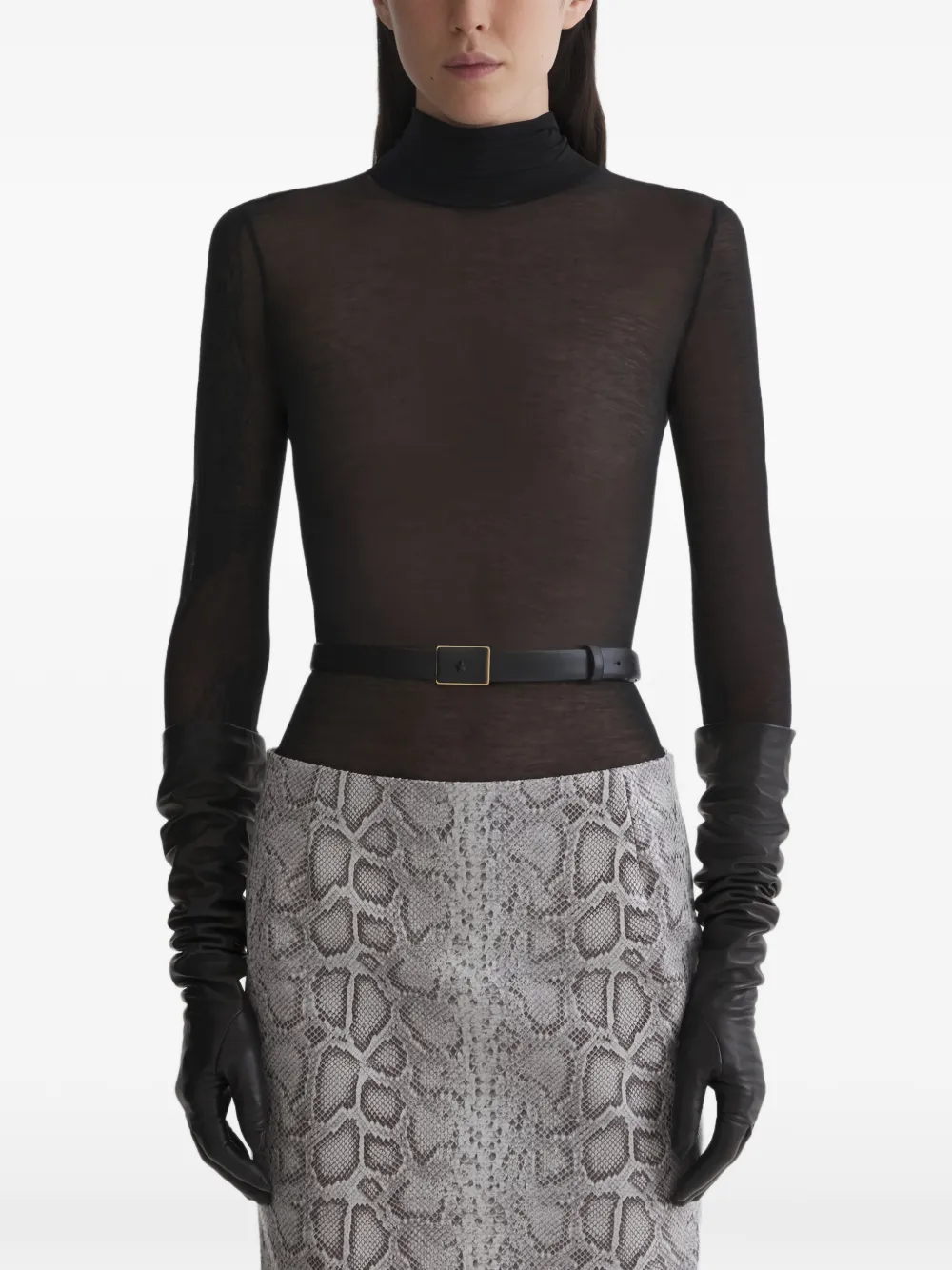 Mugler Top a collo alto - Grigio