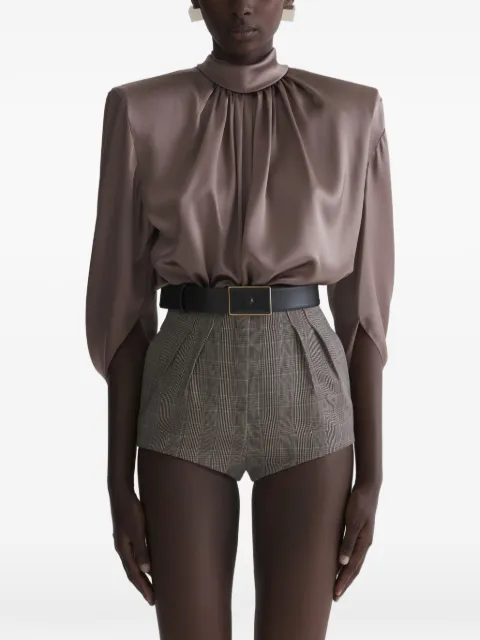 Mugler draped high-neck top