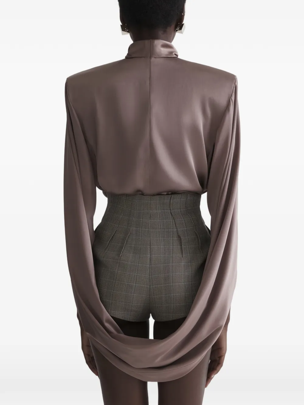 Mugler Gedrapeerde top Beige