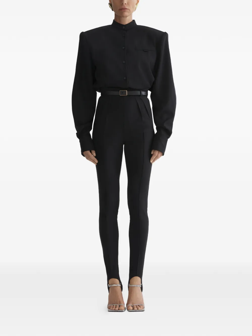 Mugler Broek met stirrup detail - Zwart