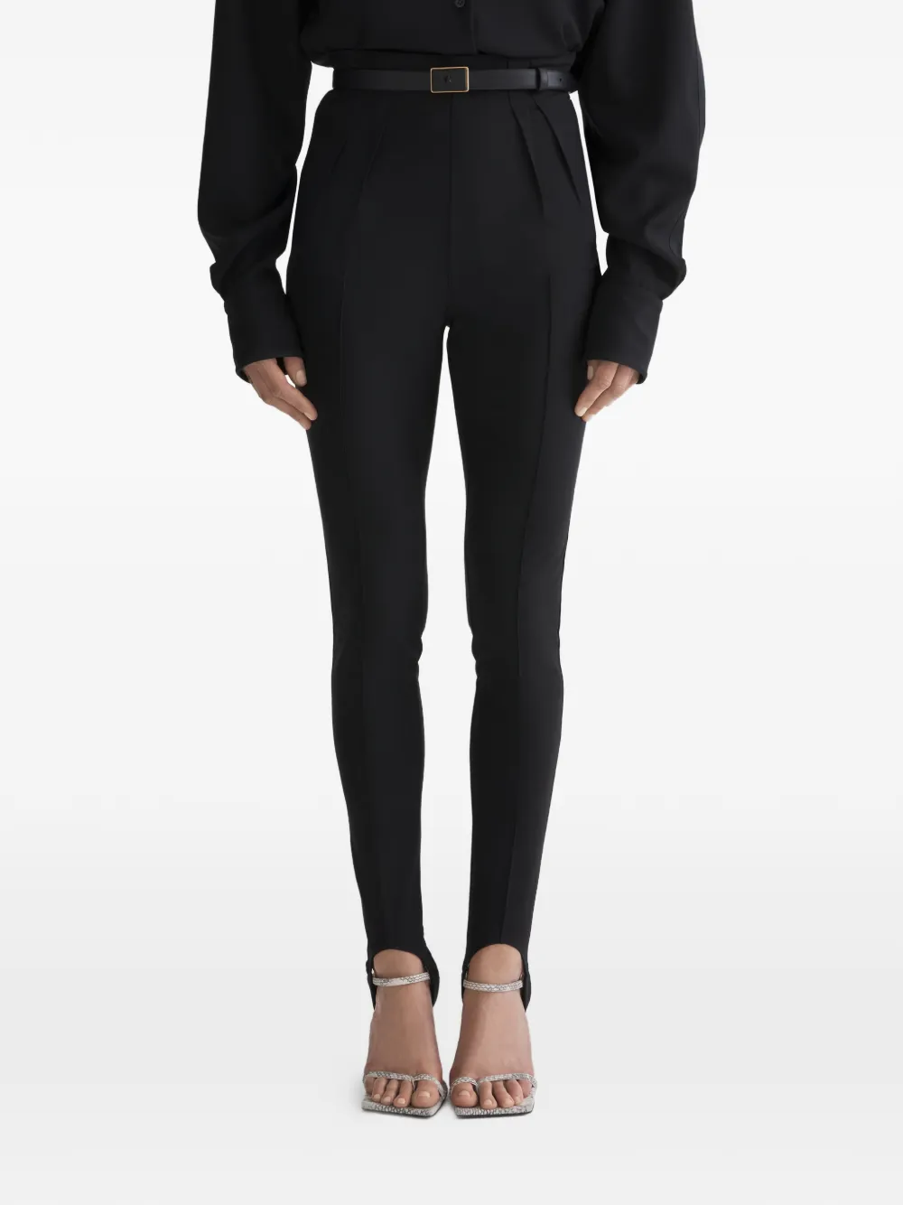 Mugler Pantaloni con staffe - Nero