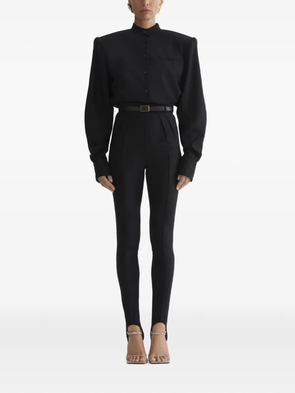 Mugler Tailored Leggings in Black, view 3