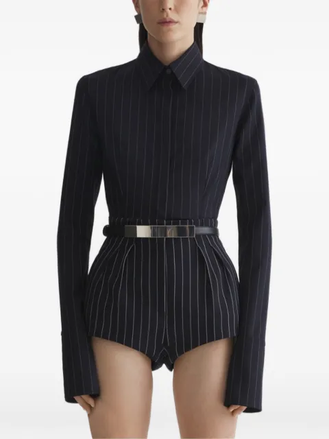 Mugler chemise à fines rayures