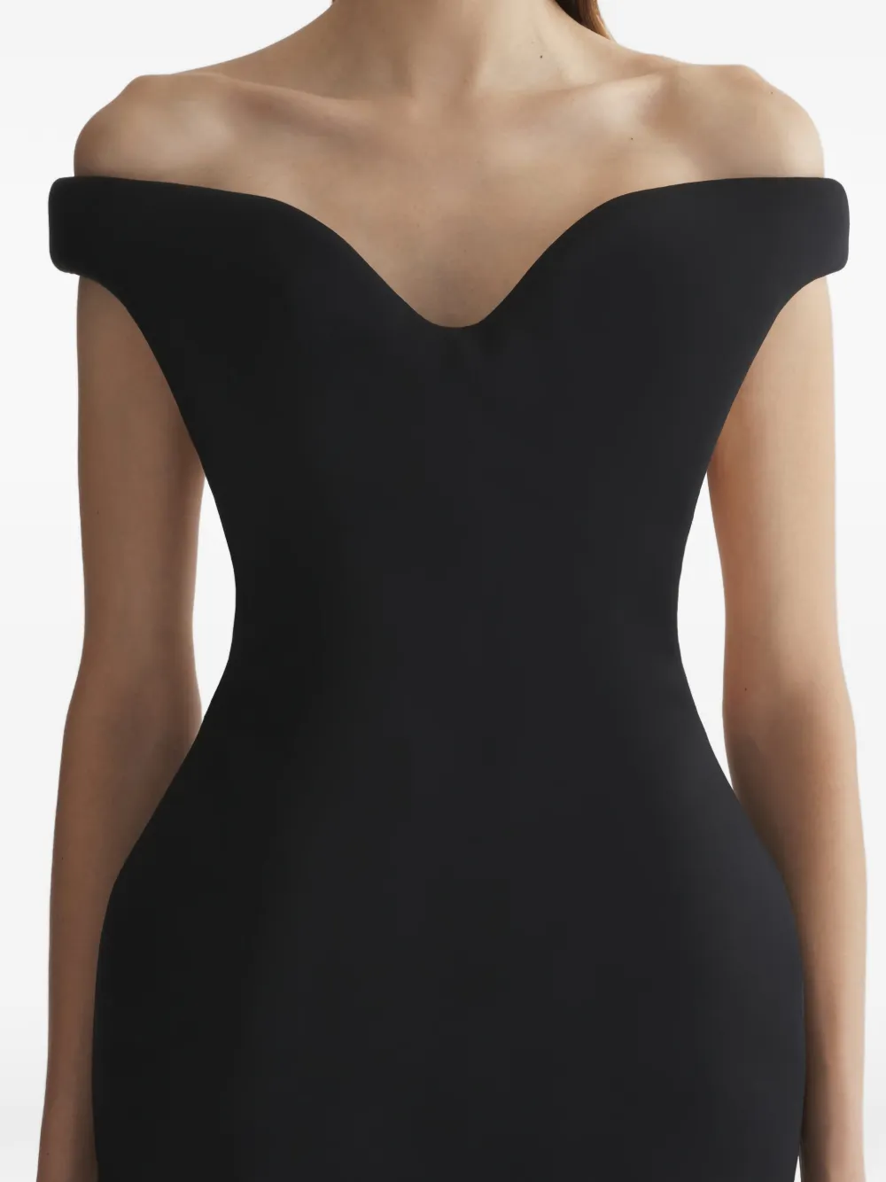 Mugler Off-shoulder jurk Zwart