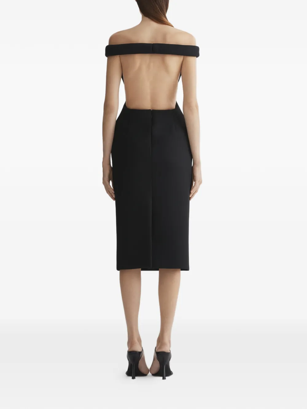 Mugler Off-shoulder jurk Zwart