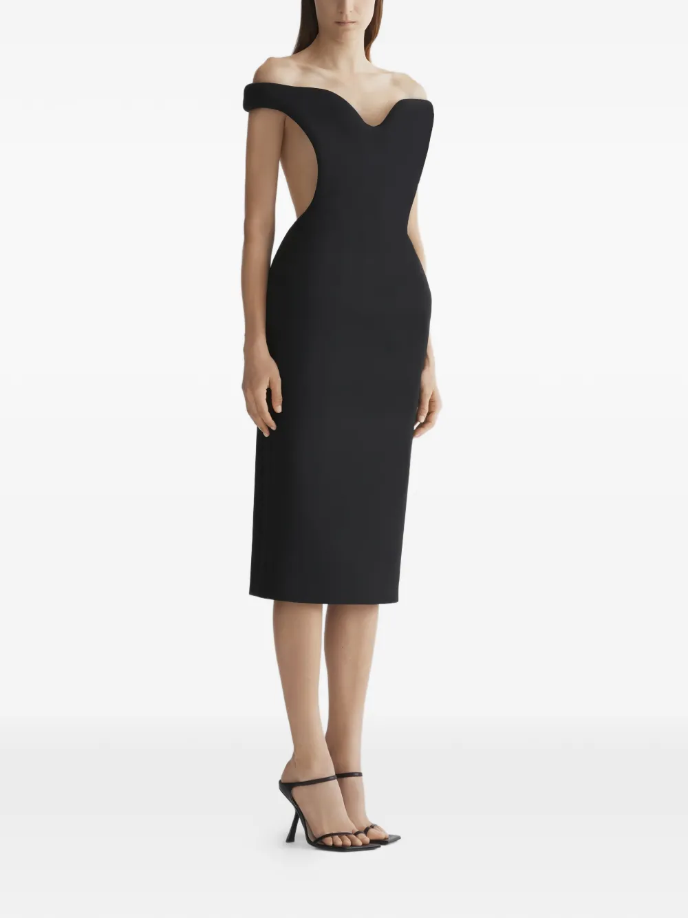 Mugler Off-shoulder jurk Zwart