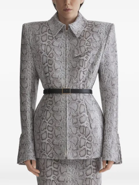Mugler snake-print zip jacket