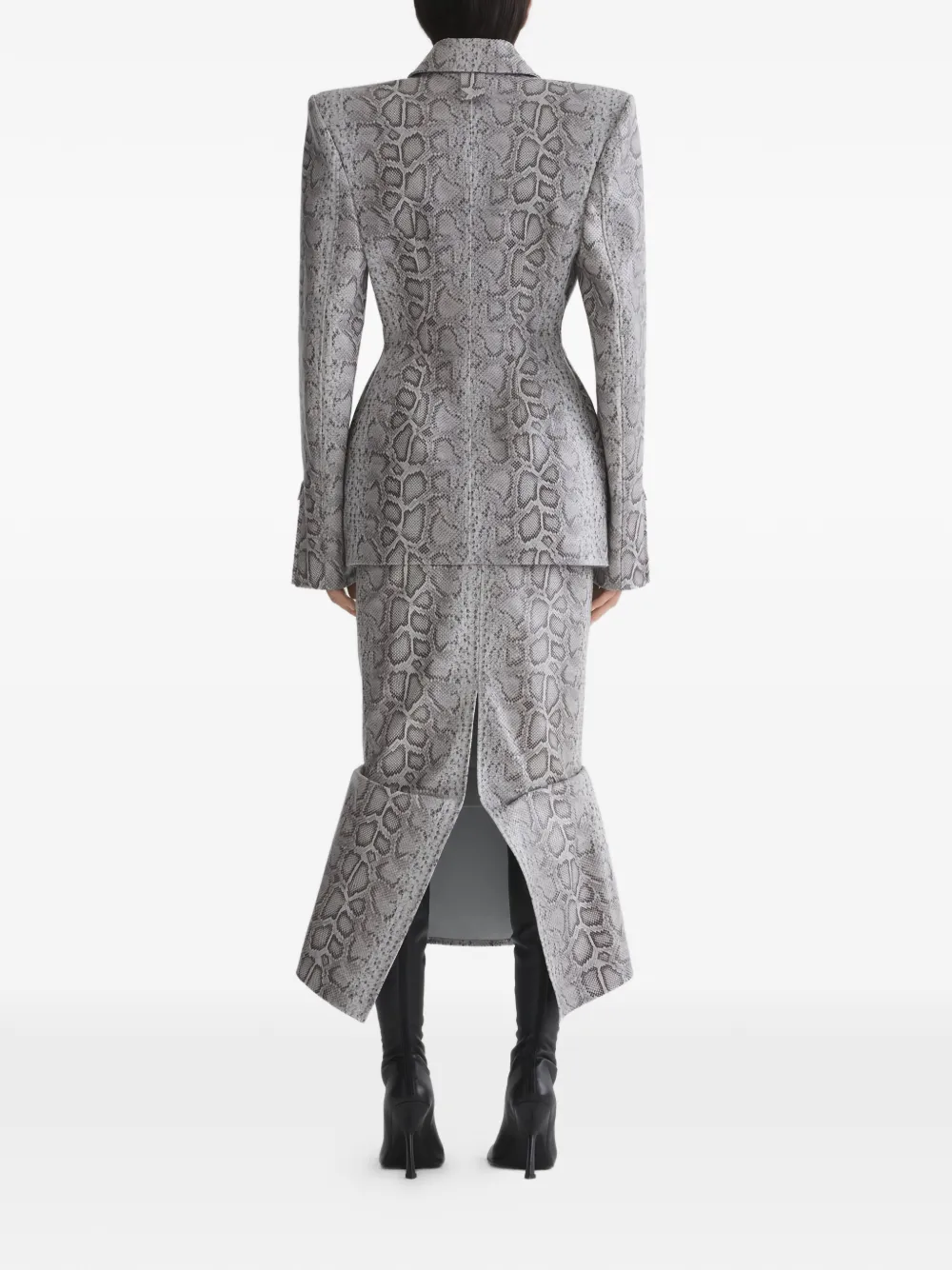 Mugler Jack met slangenprint en rits Grijs