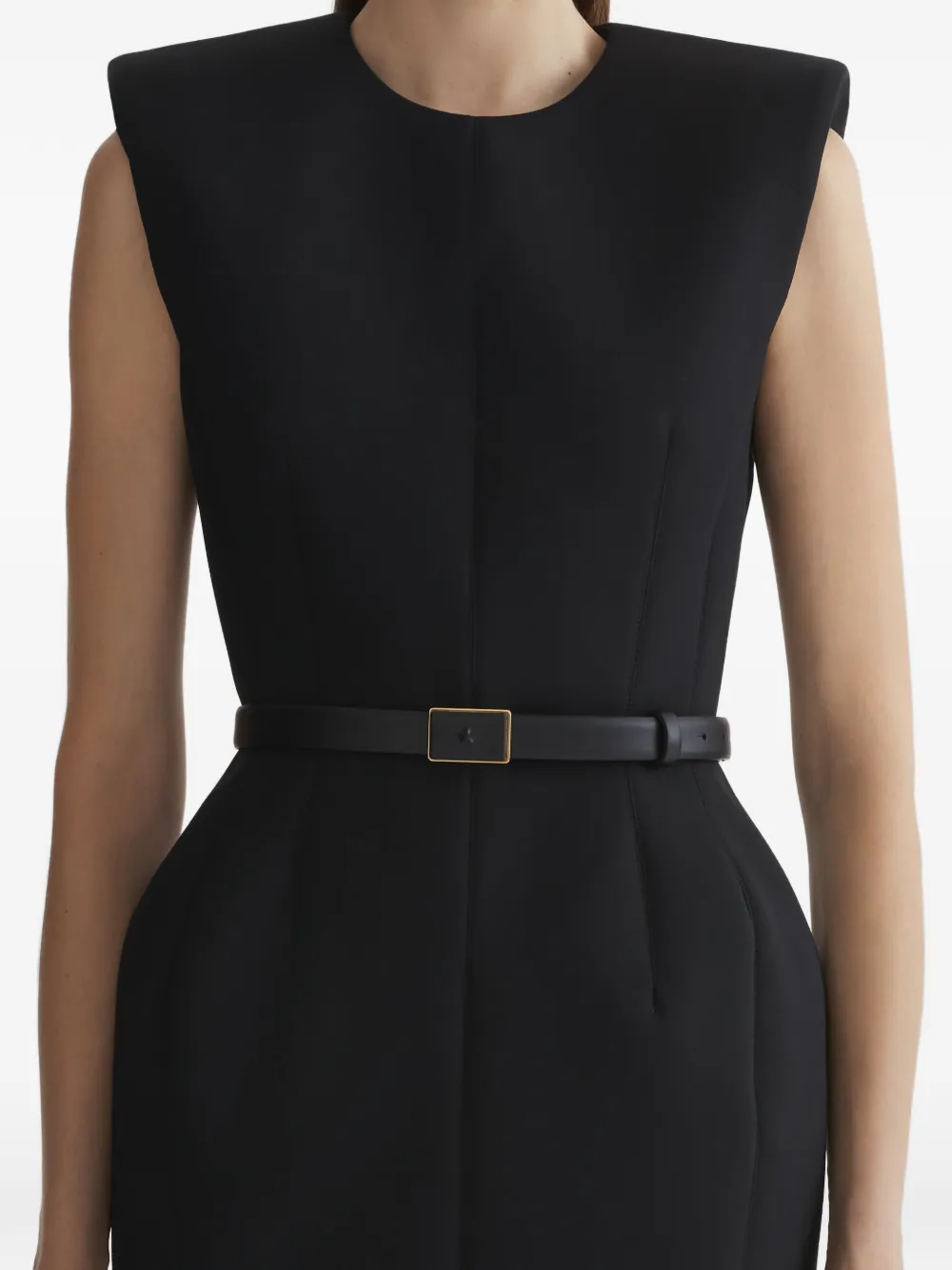 Mugler Mini-jurk met schoudervullingen Zwart