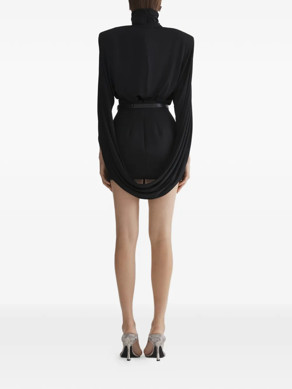 black tailored mini skirt