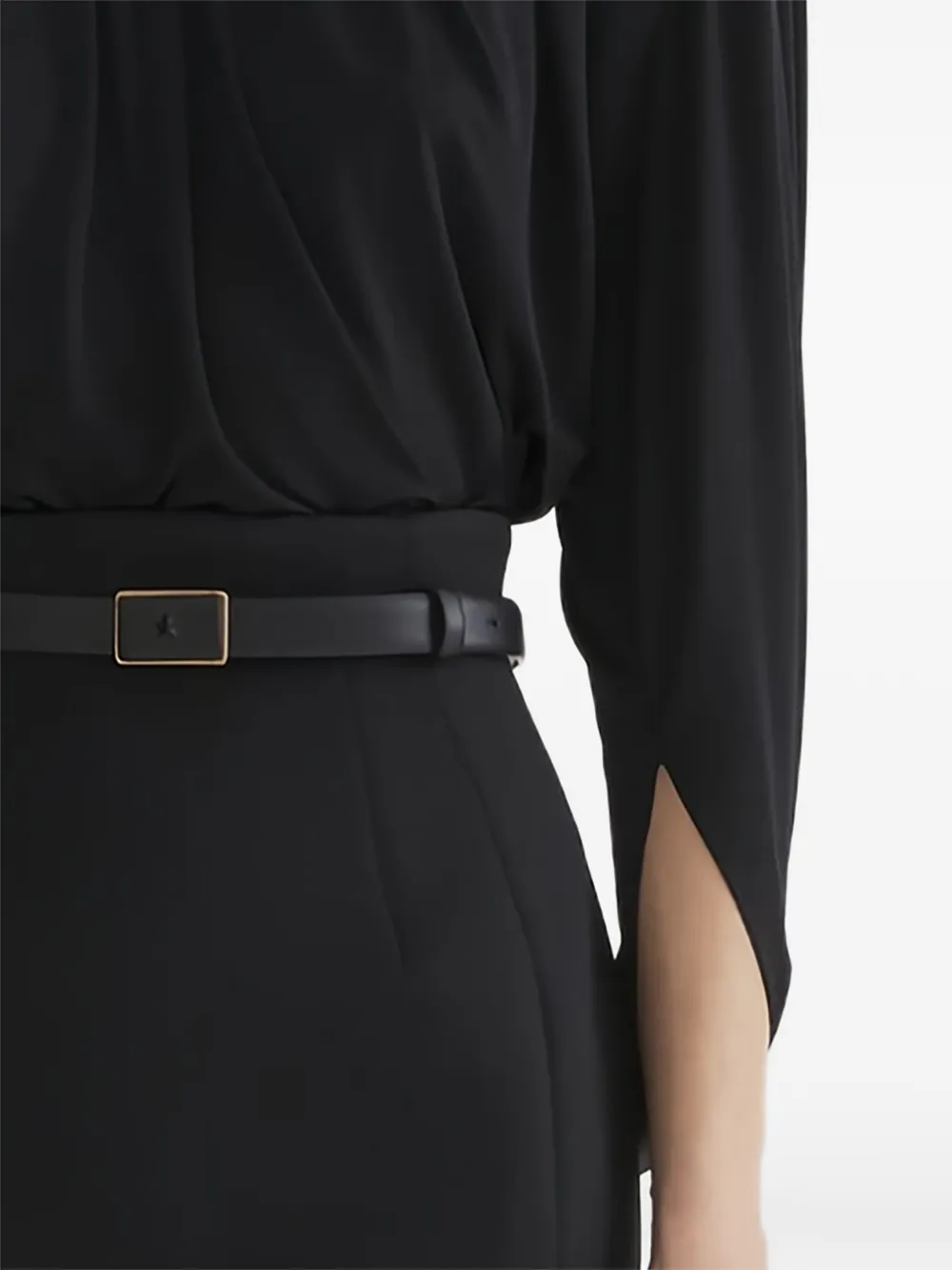black tailored mini skirt