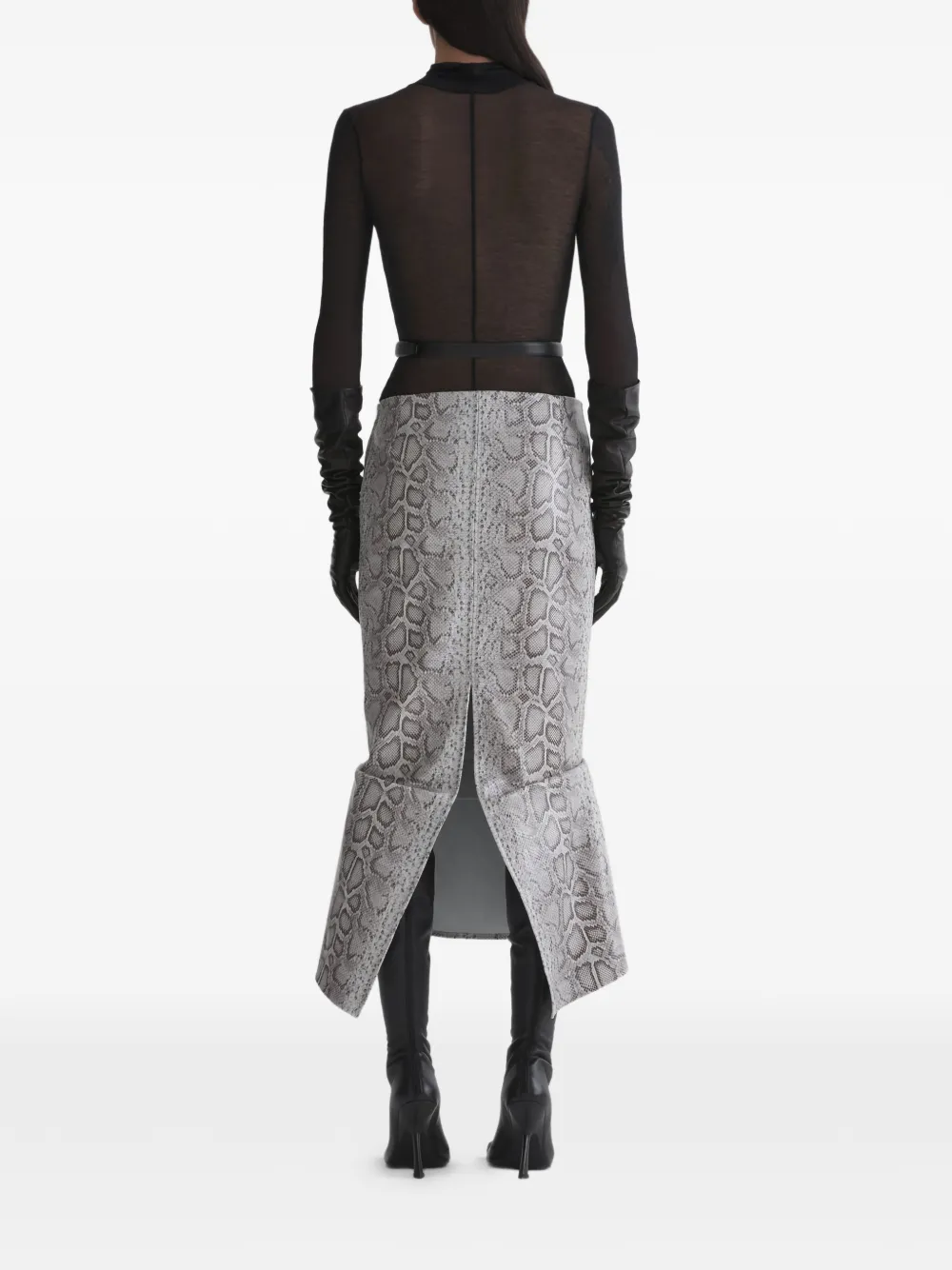 Mugler Rok met slangenprint Grijs