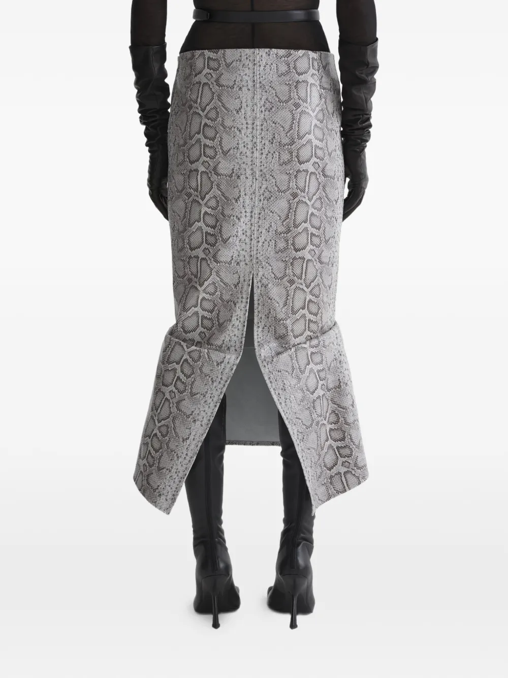Mugler Rok met slangenprint Grijs