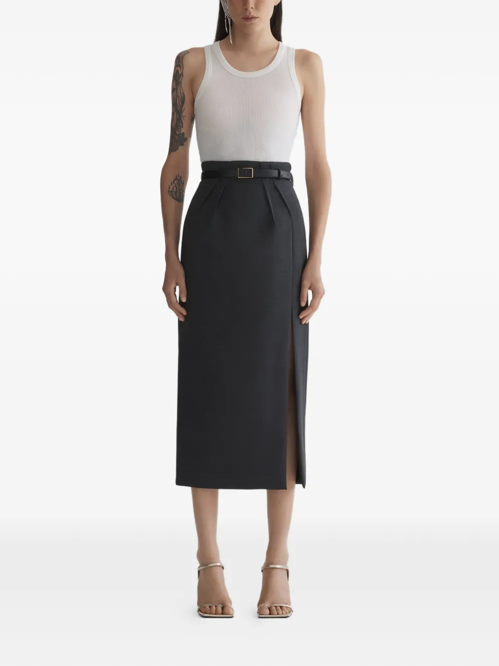 Mugler Geribbelde tanktop Grijs