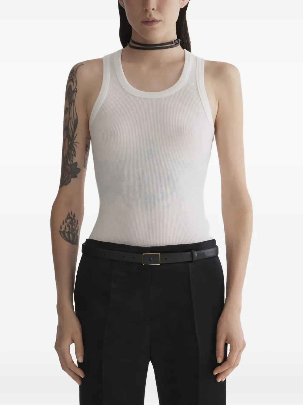 Mugler Canotta a coste - Grigio