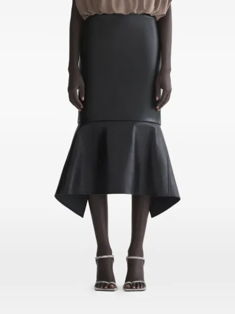 Mugler leather slit skirt