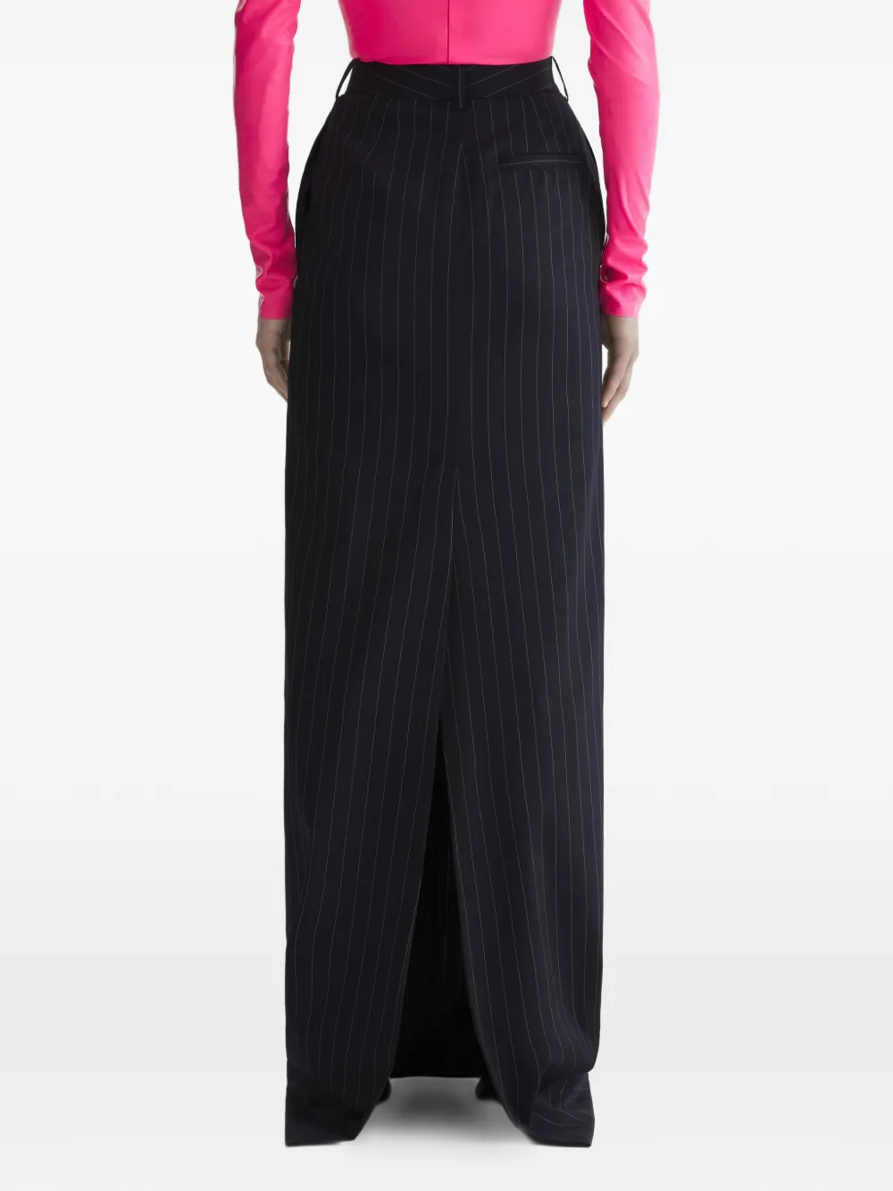 Mugler Rok met krijtstreep en split Zwart