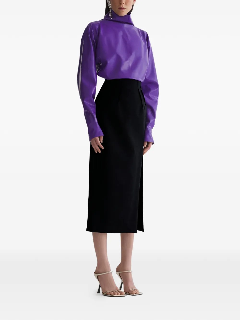  Mugler Slit Skirt - Black 