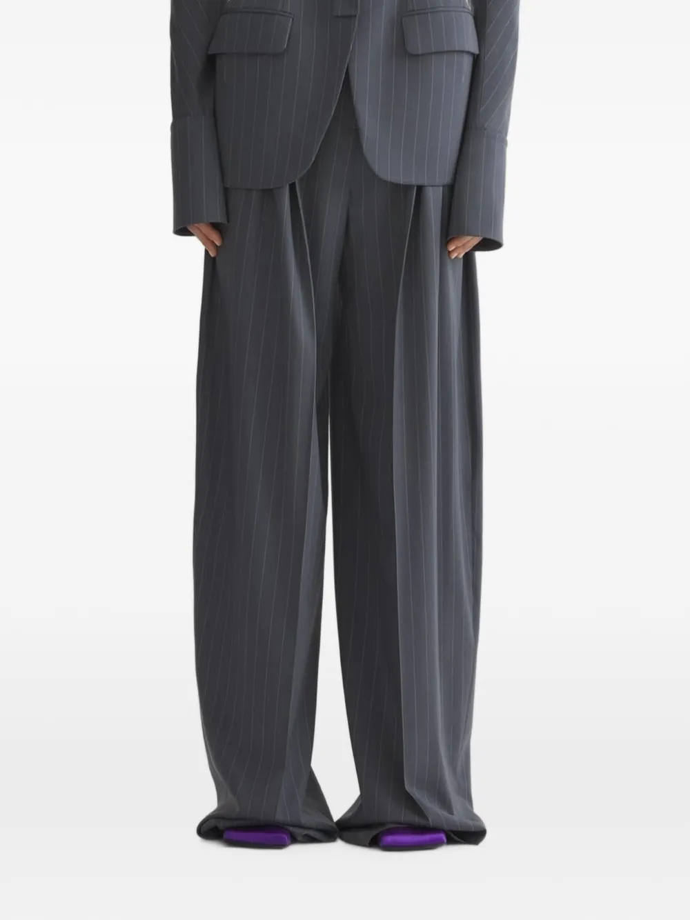 Mugler pinstripe wide leg trousers