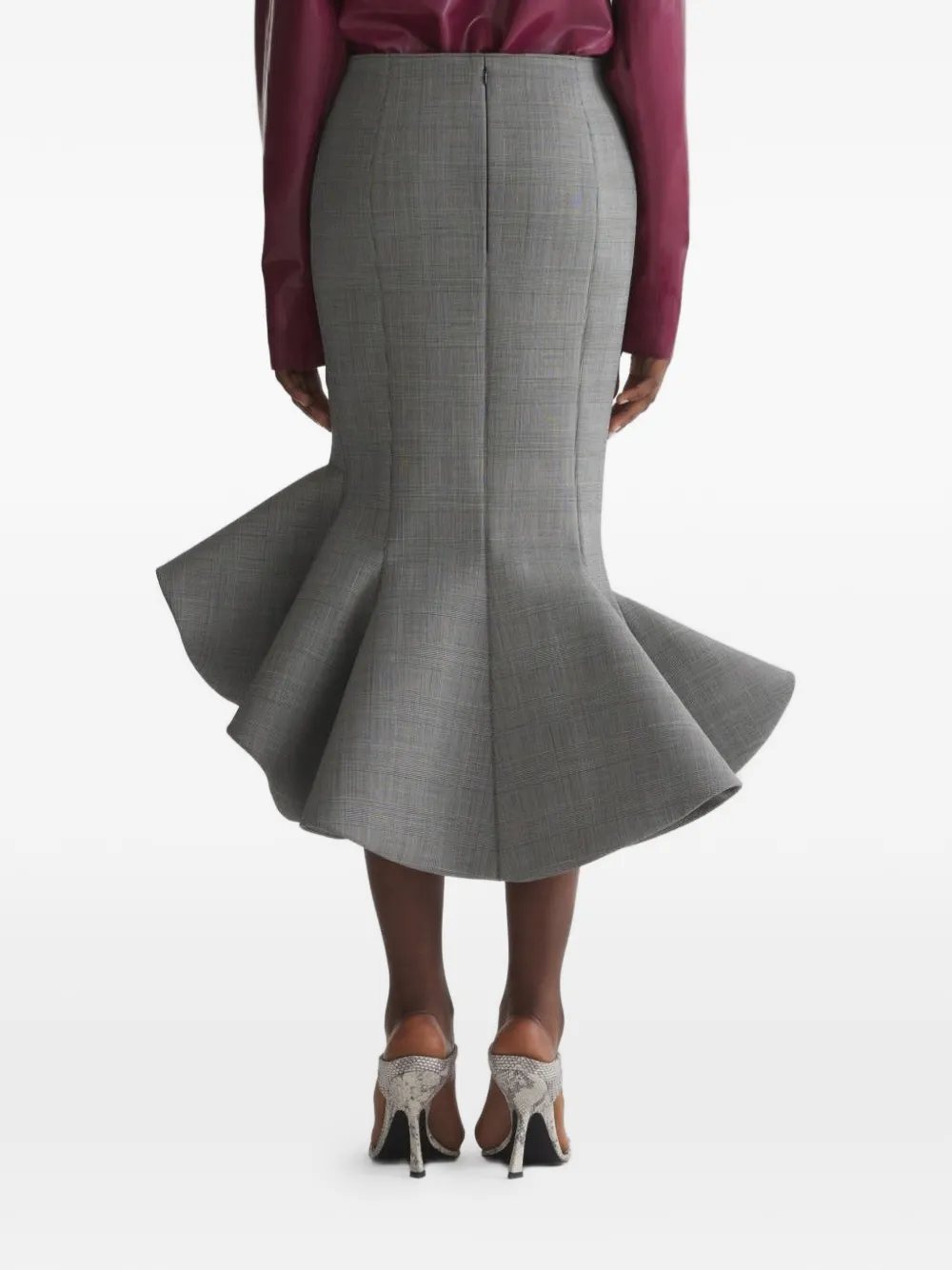 Mugler Rok met ruches Grijs
