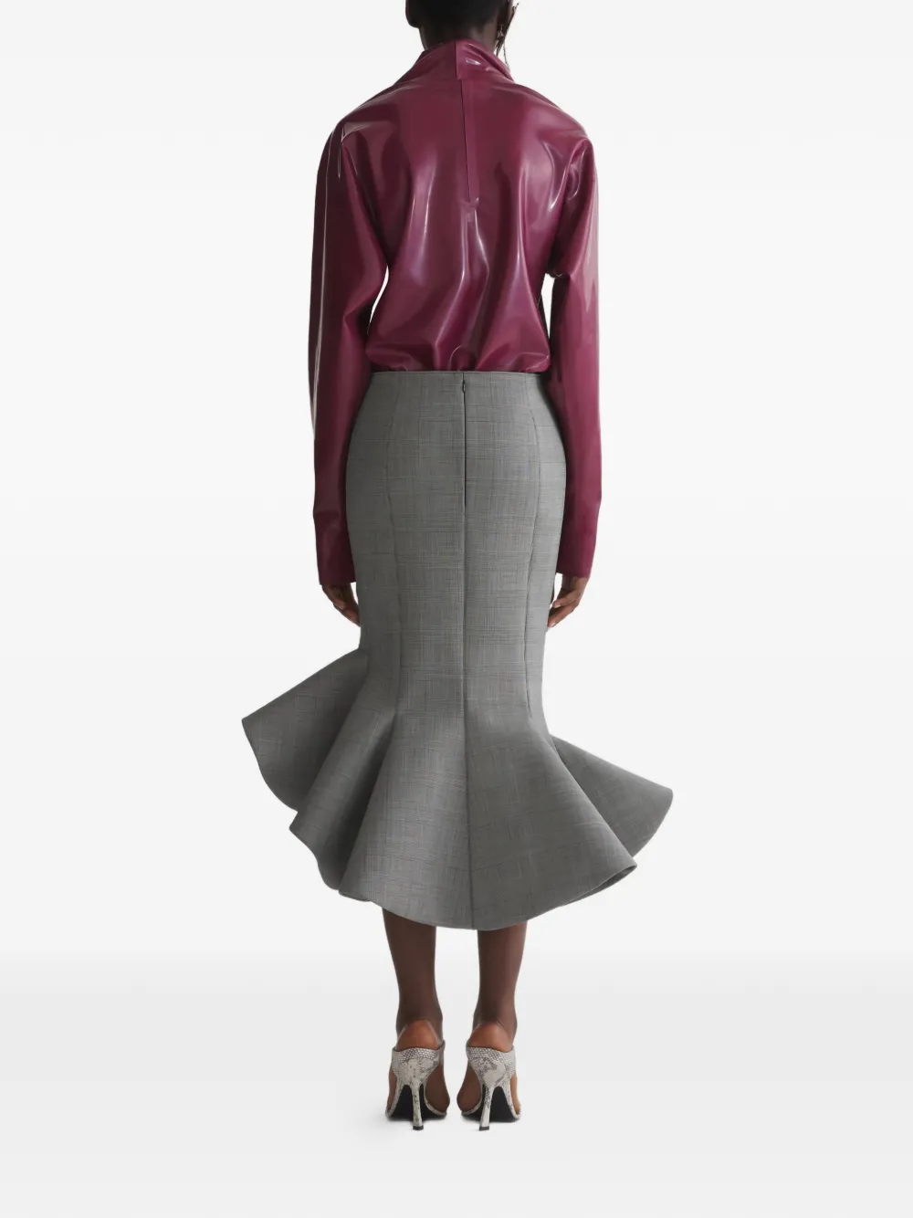 Mugler Rok met ruches Grijs