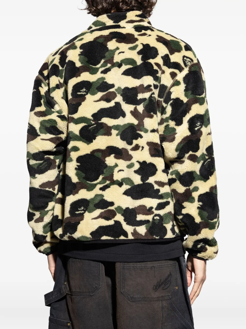 A BATHING APE Jack met camouflageprint en rits Beige
