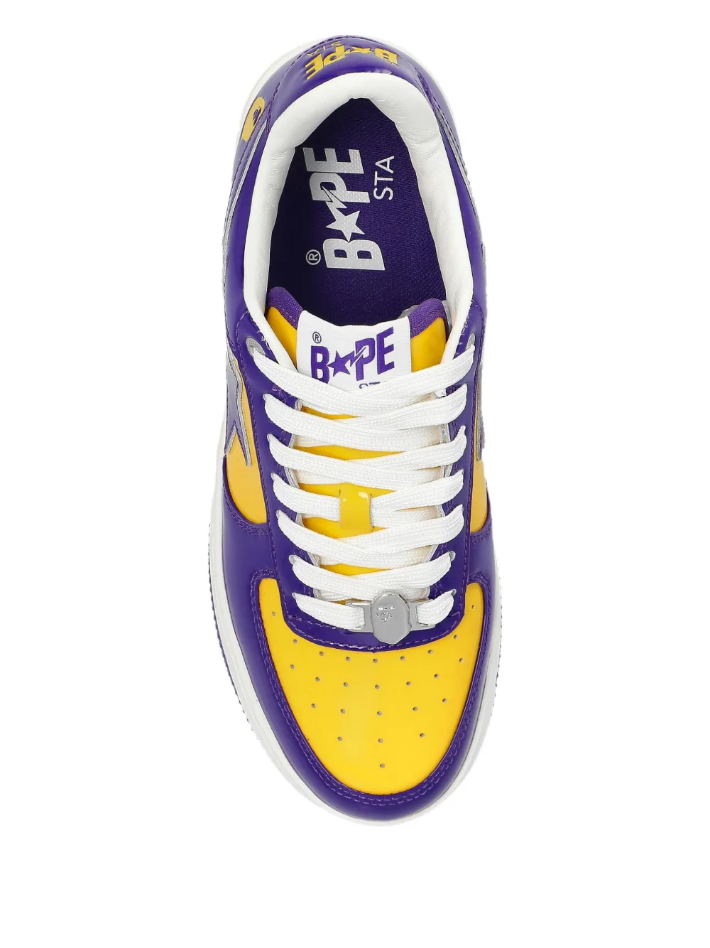 A Bathing Ape Bape Sta Panelled Sneakers In Purple