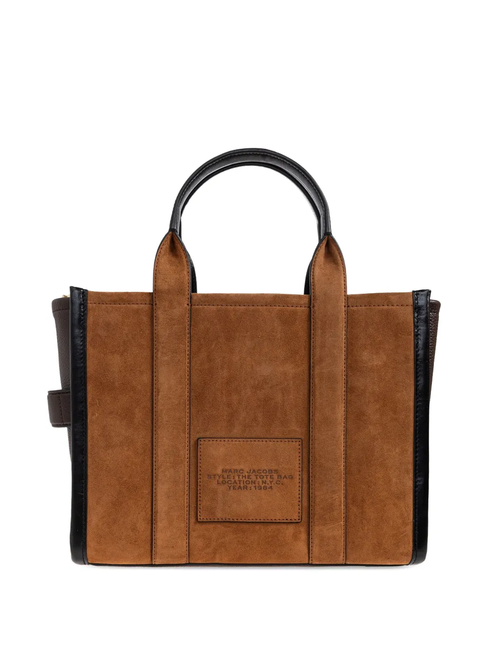 Marc Jacobs The Medium Suede Leather Blocked Tote Bag In Brown