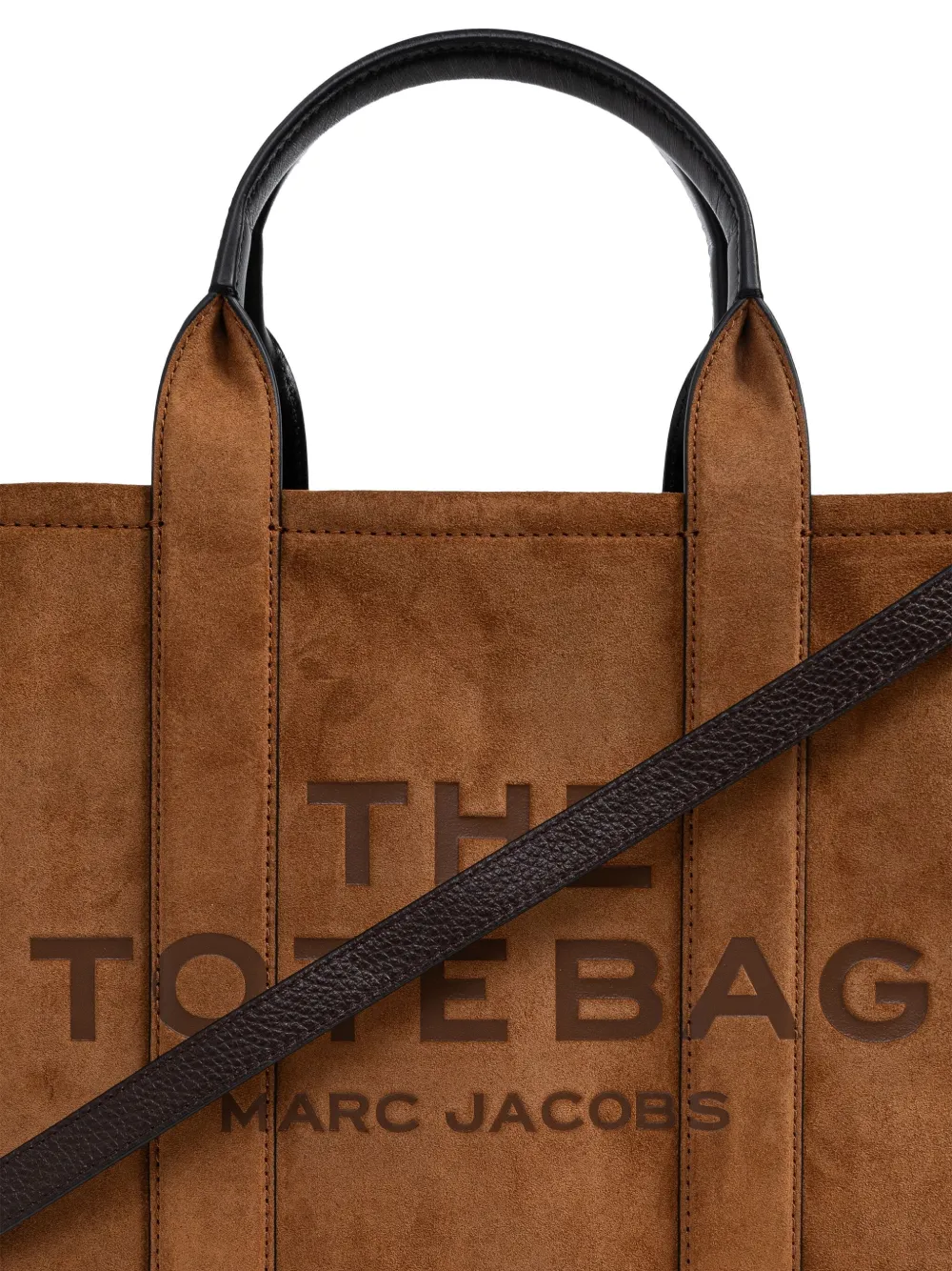 Marc Jacobs The Medium Suede Leather Blocked Tote Bag In Brown