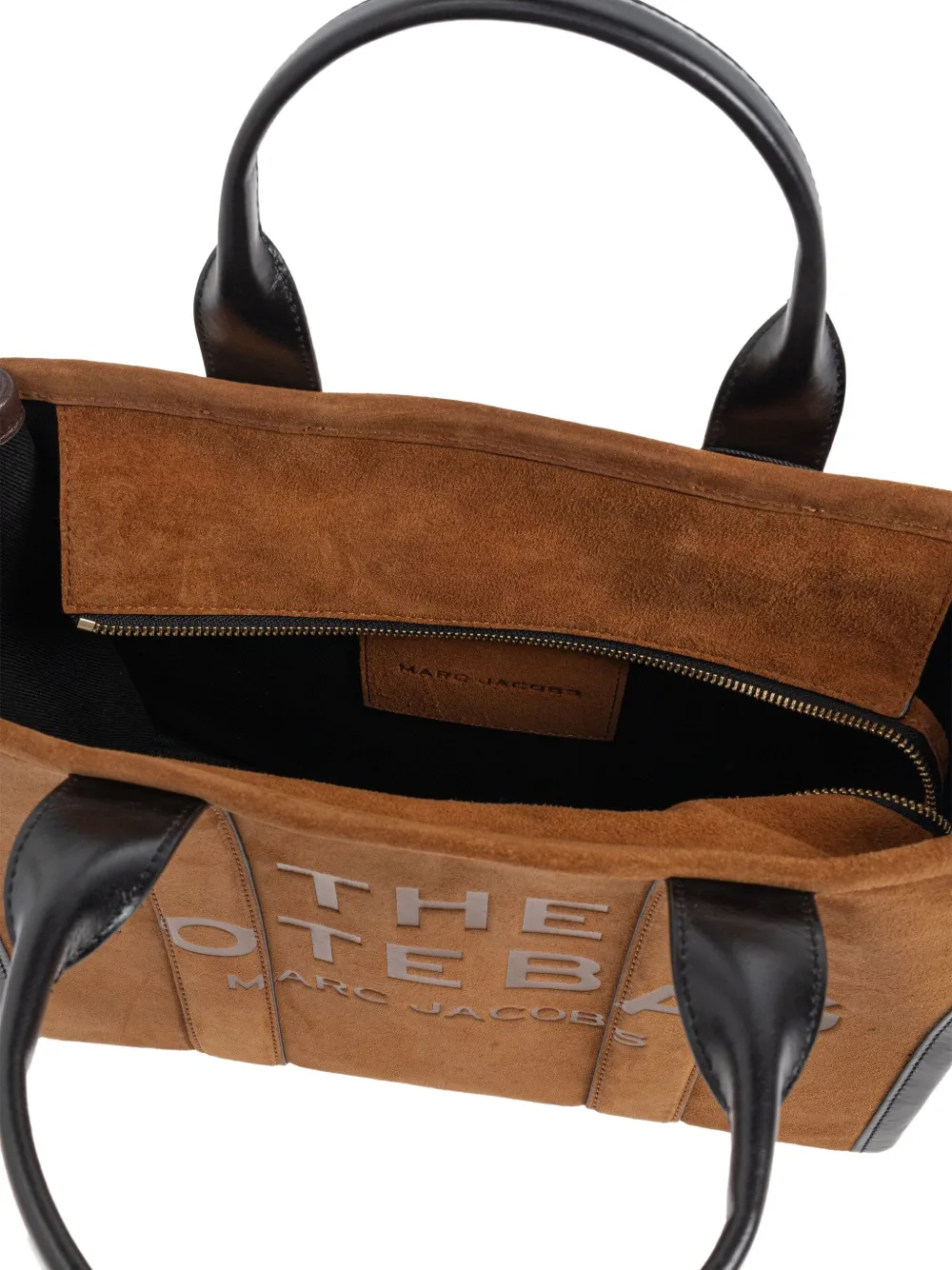 Marc Jacobs The Medium Suede Leather Blocked Tote Bag In Brown