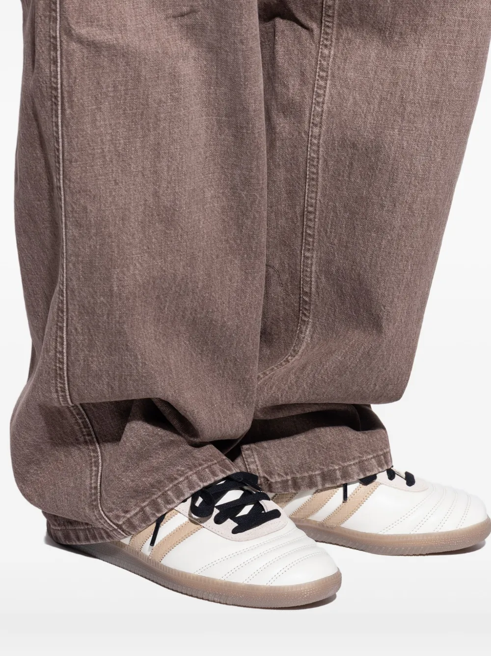 adidas Samba gestreepte leren sneakers Beige
