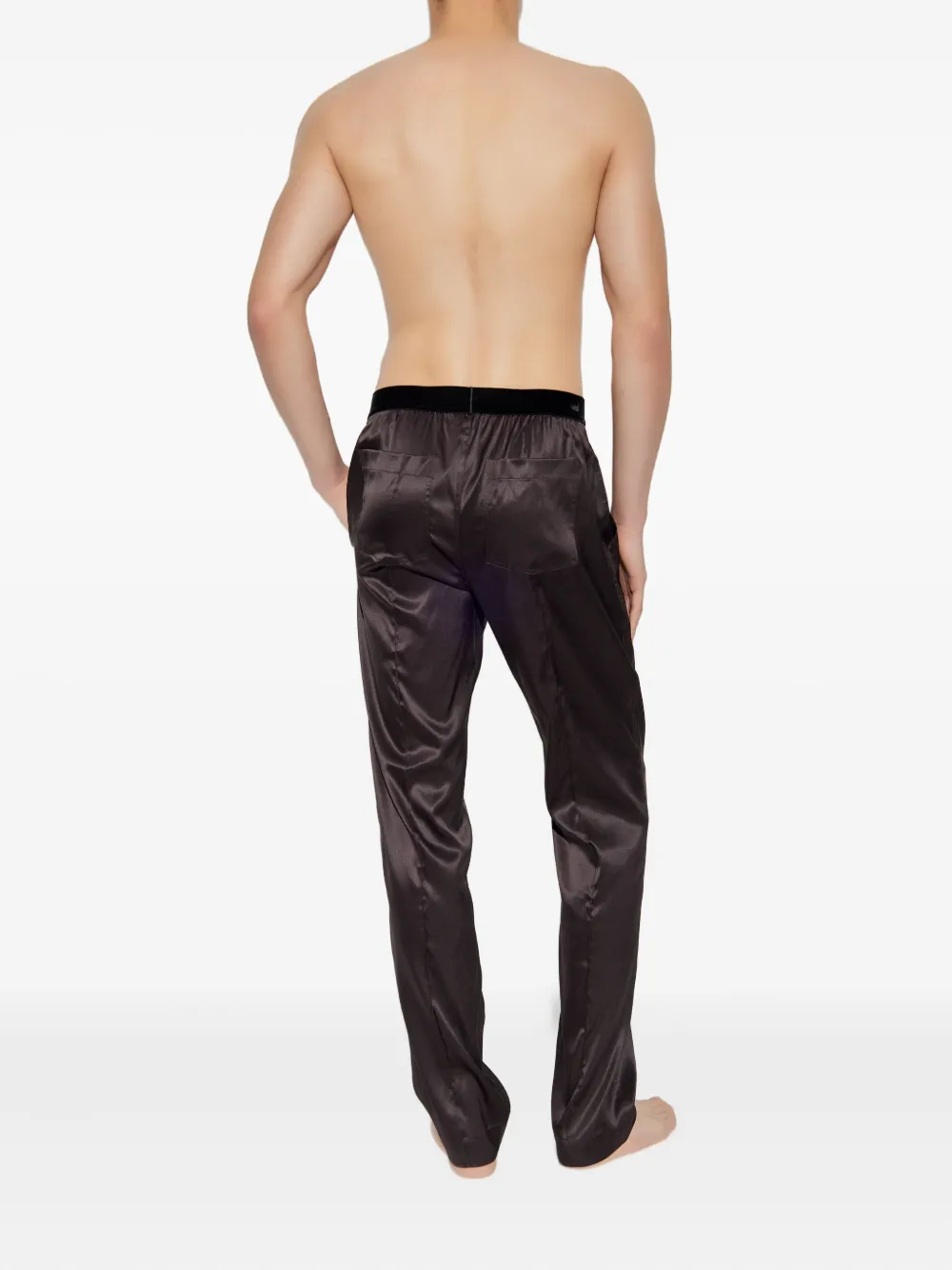 TOM FORD Pyjamabroek met logoband Bruin