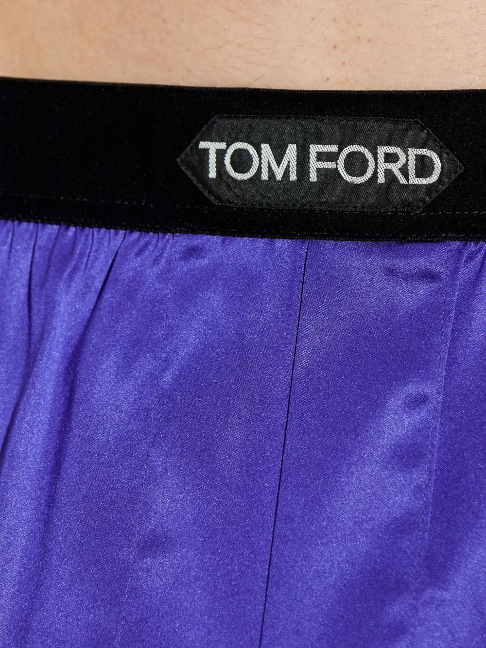 Tom Ford Logo-waistband Silk Boxers In Purple
