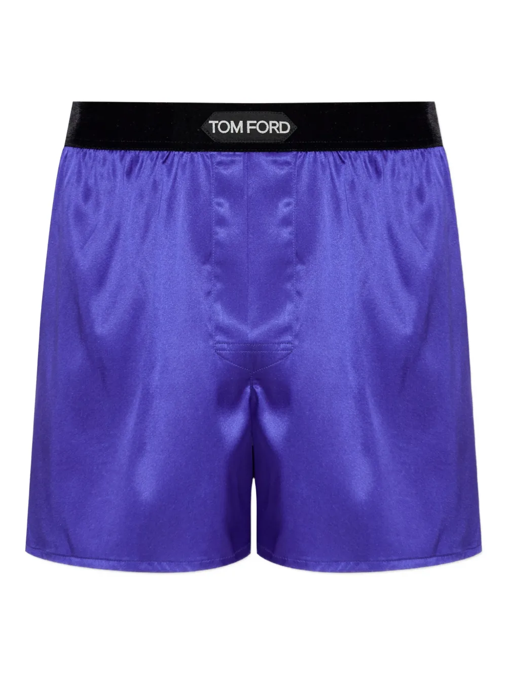 Tom Ford Logo-waistband Silk Boxers In Purple