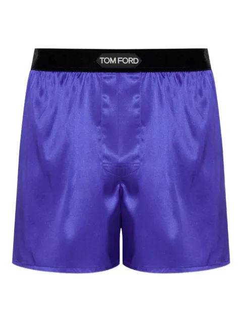 TOM FORD logo-waistband silk boxers