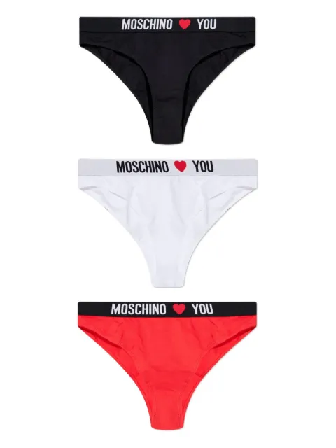 Moschino logo-waistband briefs (pack of three)