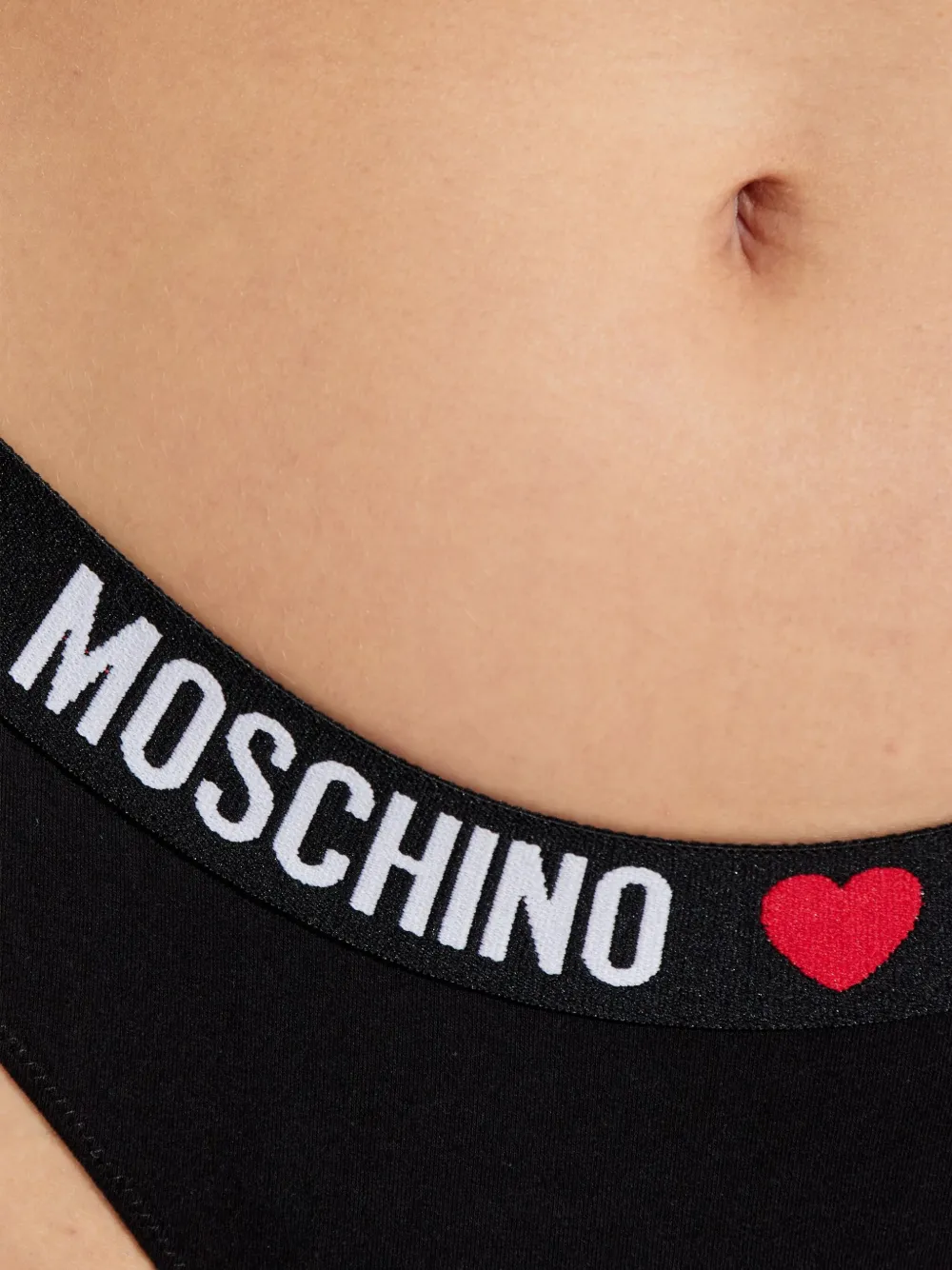 Moschino logo-waistband briefs (pack of three) - Zwart